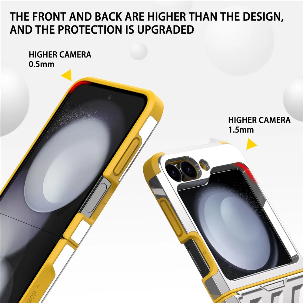 For Samsung Galaxy Z Flip7 FE 5G / Z Flip6 5G Case Electroplating TPU+PC Hinge Phone Armor Cover - Silver - Image 4