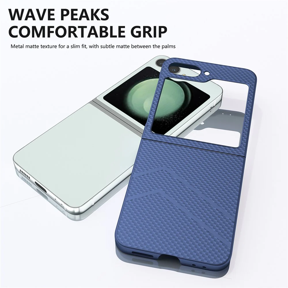 For Samsung Galaxy Z Flip7 FE 5G / Z Flip6 5G Case Hard PC Matte Folding Phone Cover - Dark Blue - Image 5
