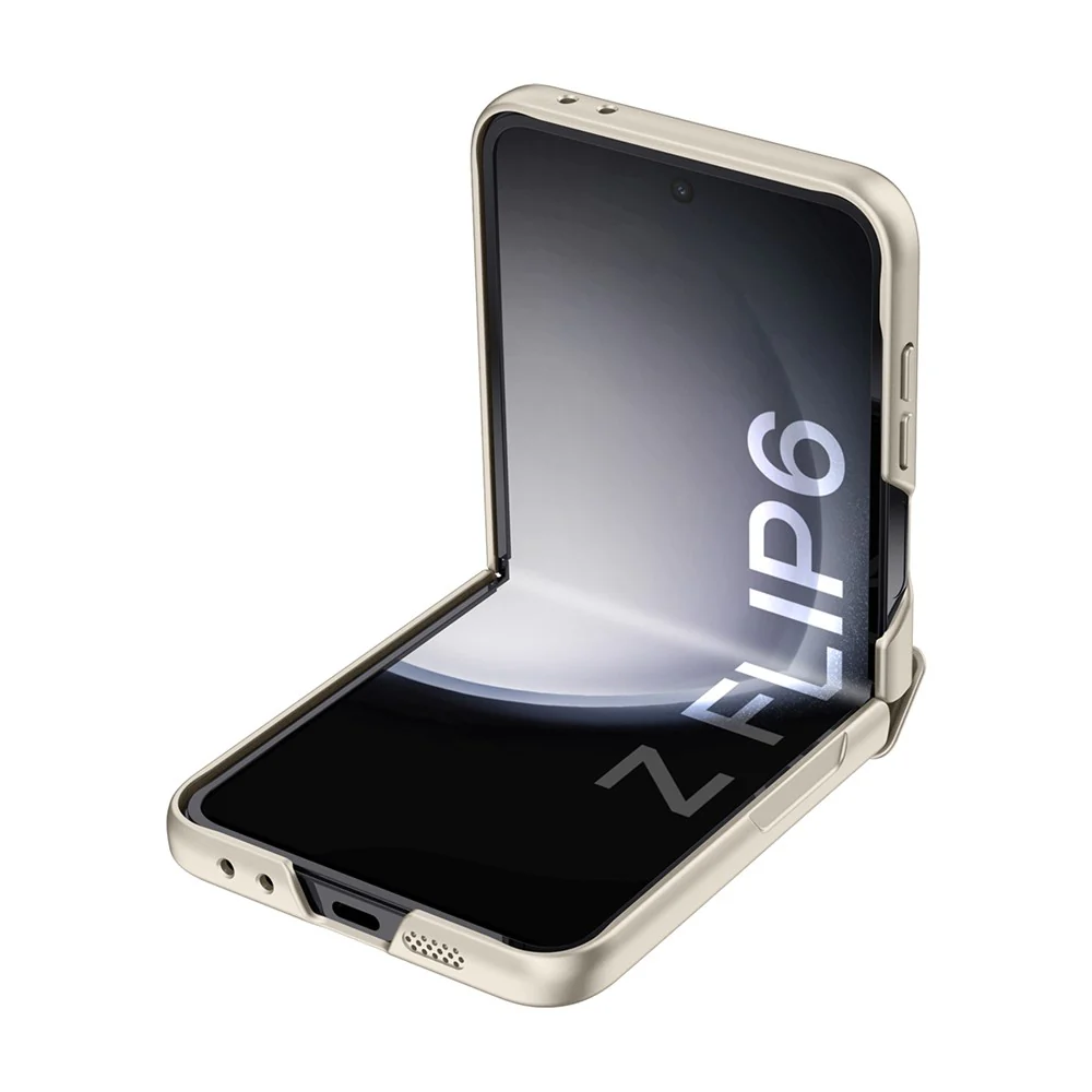 For Samsung Galaxy Z Flip7 FE 5G / Z Flip6 5G Case Hinge Protection PC Phone Cover with Tempered Glass Rear Screen Film - Titanium Grey - Image 3