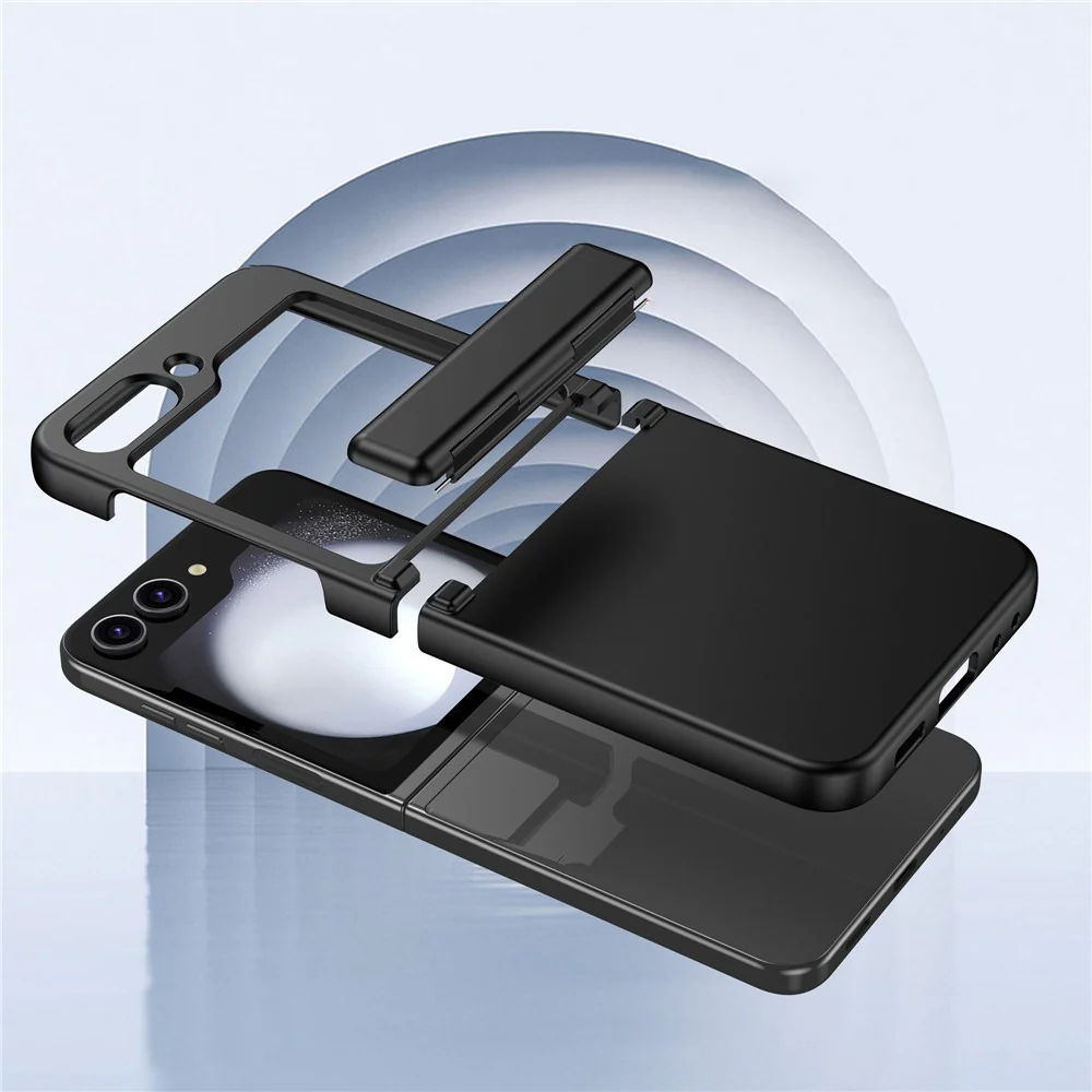 For Samsung Galaxy Z Flip7 FE 5G / Z Flip6 5G Case Hinge Protection TPU+PC Phone Cover - Black - Image 5