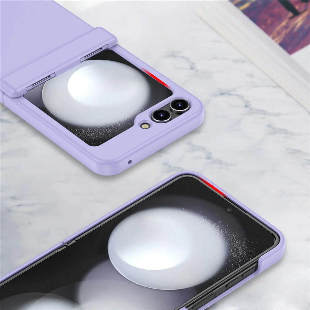 For Samsung Galaxy Z Flip7 FE 5G / Z Flip6 5G Case Hinge Protection TPU+PC Phone Cover - Light Purple - Image 4