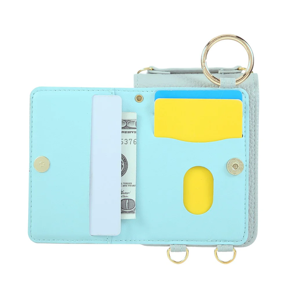 For Samsung Galaxy Z Flip7 FE 5G / Z Flip6 5G Case Kickstand Rhombus Leather + TPU Phone Cover with Shoulder Strap - Blue - Image 2