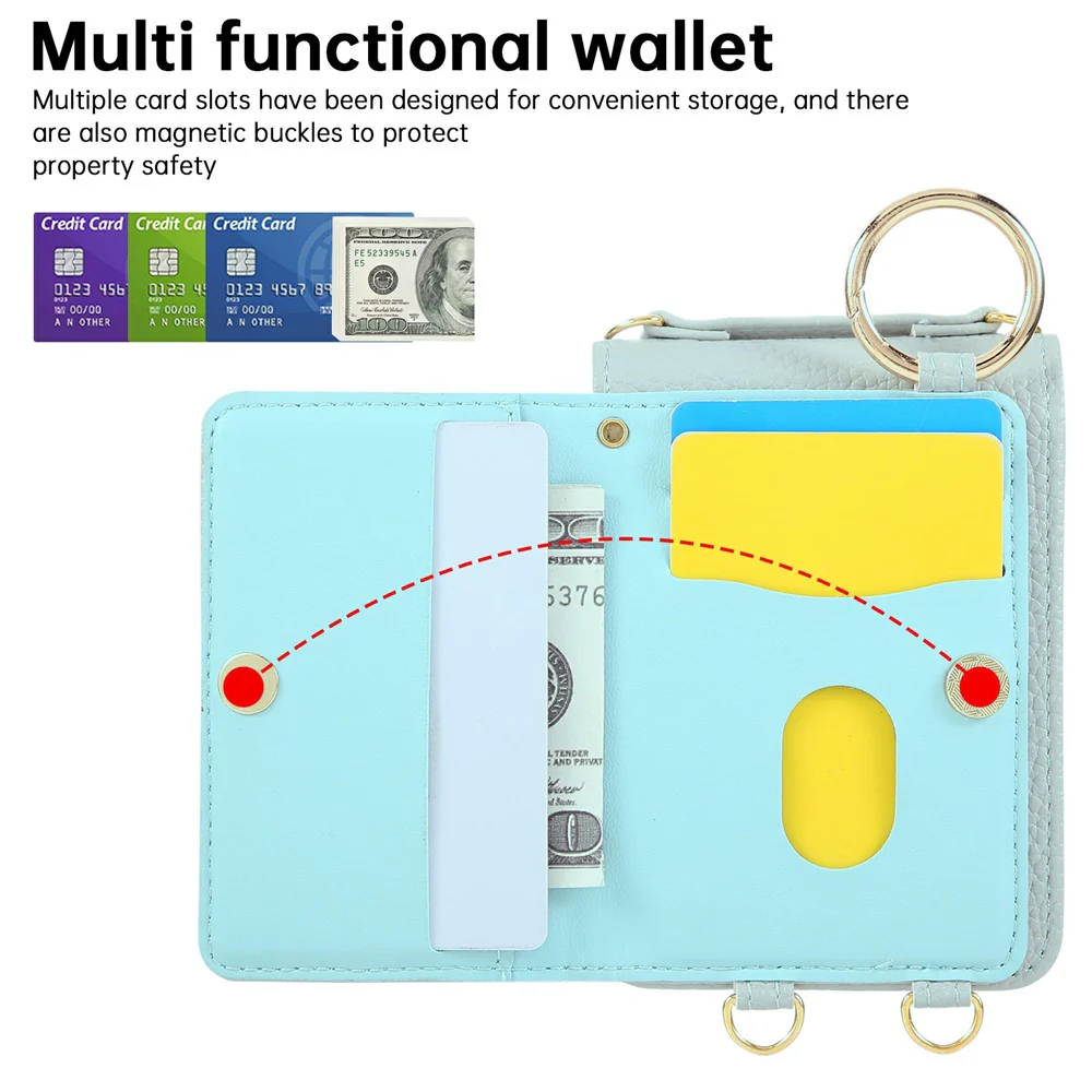 For Samsung Galaxy Z Flip7 FE 5G / Z Flip6 5G Case Kickstand Rhombus Leather + TPU Phone Cover with Shoulder Strap - Blue - Image 7