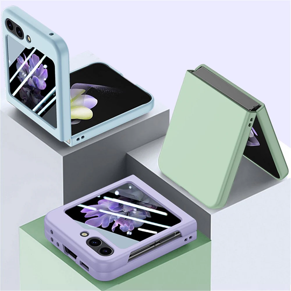 For Samsung Galaxy Z Flip7 FE 5G / Z Flip6 5G Case Large Window Hard PC Phone Cover with Small Screen Film - Baby Blue - Image 3