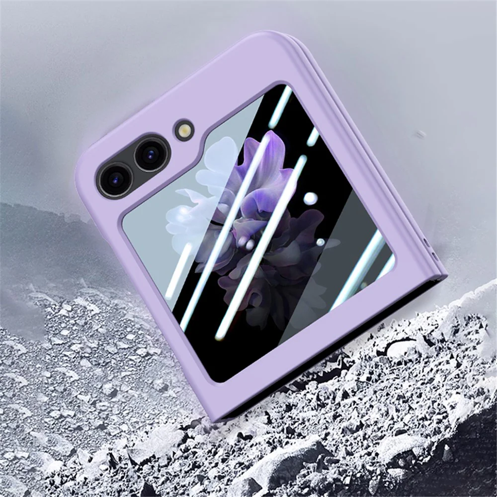 For Samsung Galaxy Z Flip7 FE 5G / Z Flip6 5G Case Large Window Hard PC Phone Cover with Small Screen Film - Dark Green - Image 4