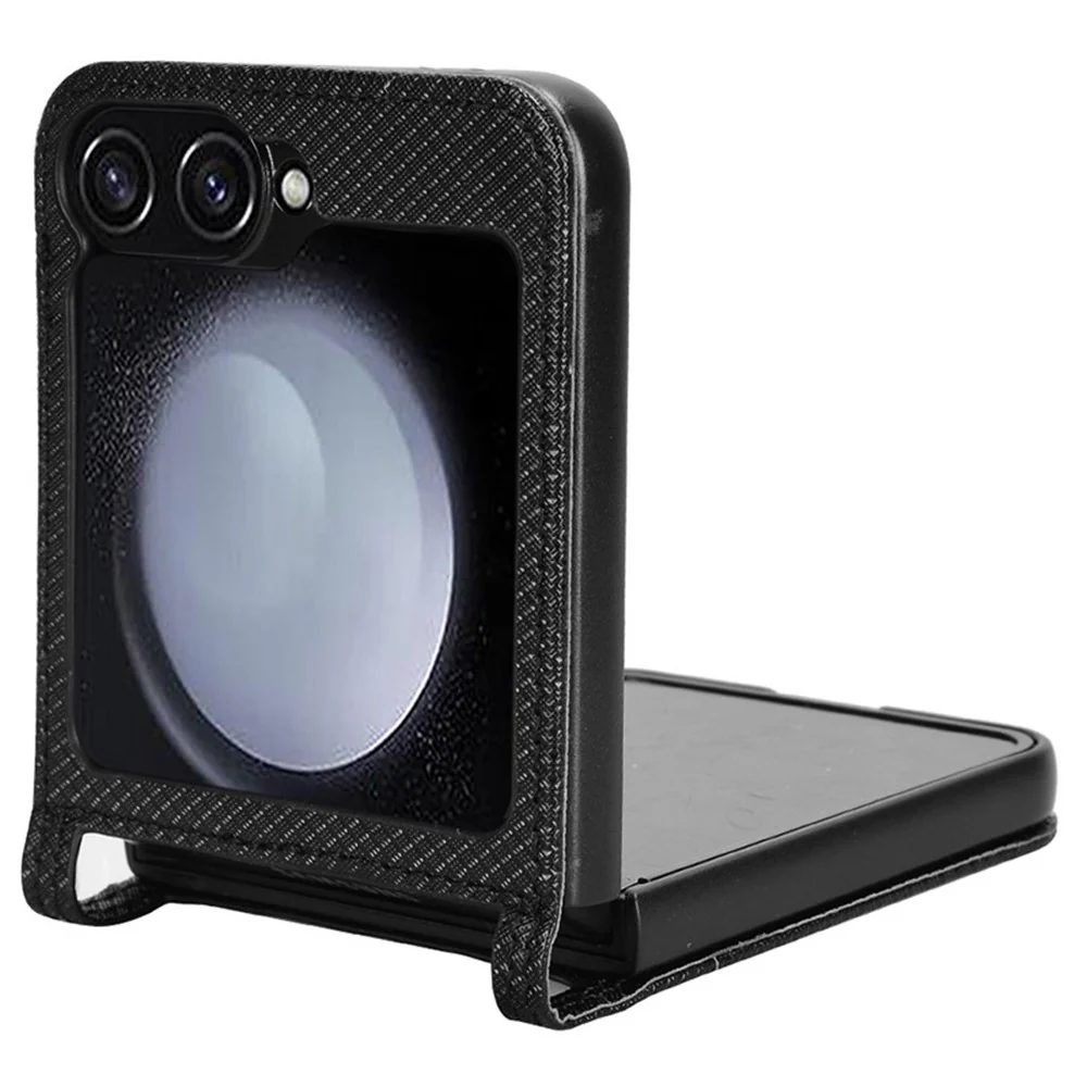 For Samsung Galaxy Z Flip7 FE 5G / Z Flip6 5G Case Leather Phone Cover with Card Slot - Black - Image 3