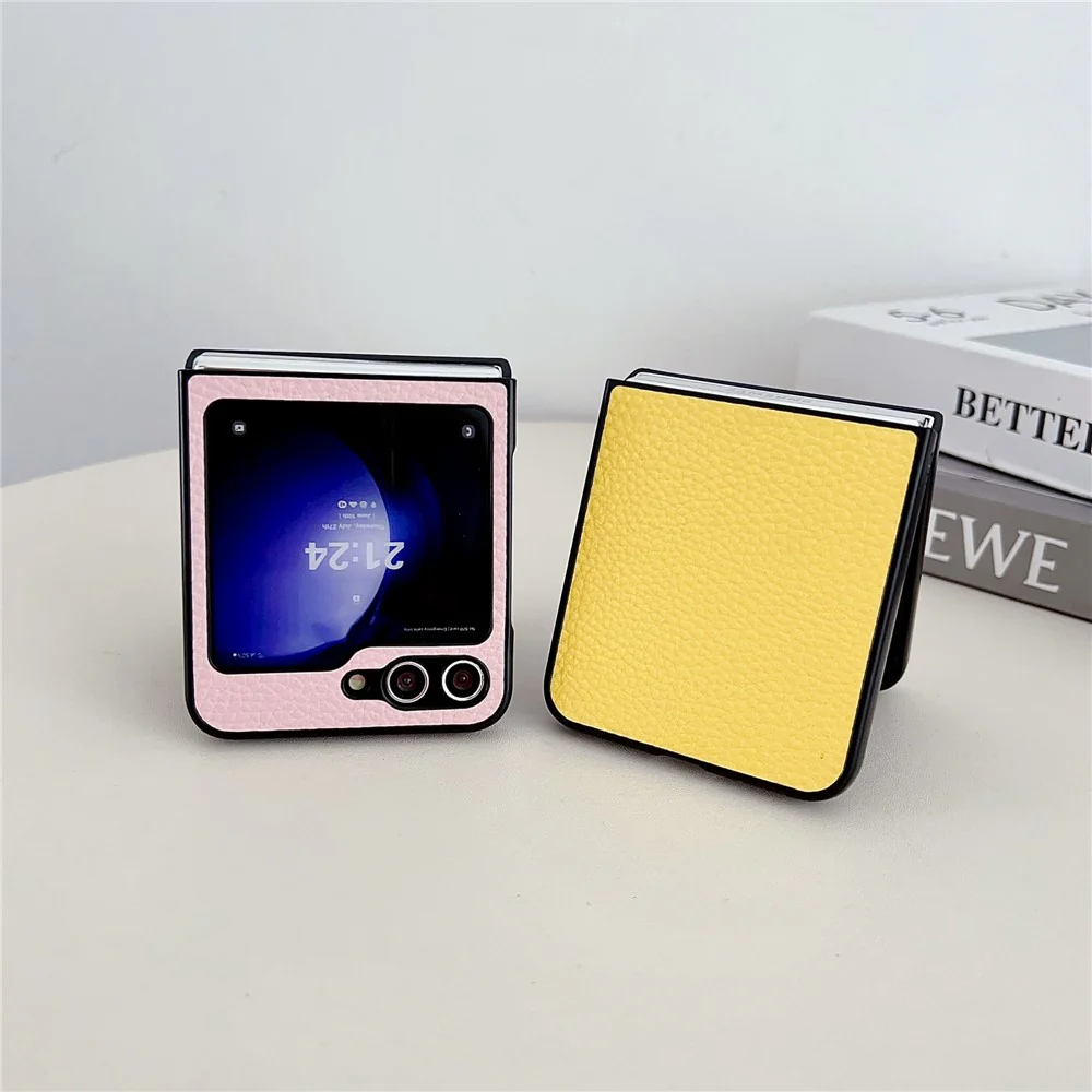 For Samsung Galaxy Z Flip7 FE 5G / Z Flip6 5G Case Litchi Texture Leather + PC Shockproof Phone Cover - Rose - Image 4