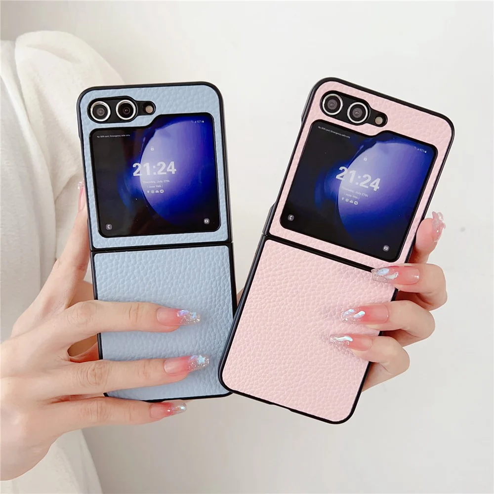 For Samsung Galaxy Z Flip7 FE 5G / Z Flip6 5G Case Litchi Texture Leather + PC Shockproof Phone Cover - Rose - Image 6