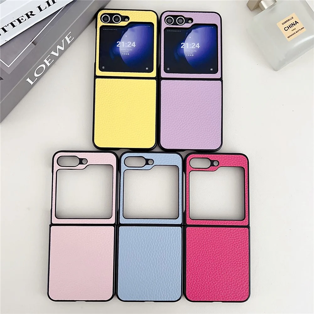 For Samsung Galaxy Z Flip7 FE 5G / Z Flip6 5G Case Litchi Texture Leather + PC Shockproof Phone Cover - Rose - Image 7