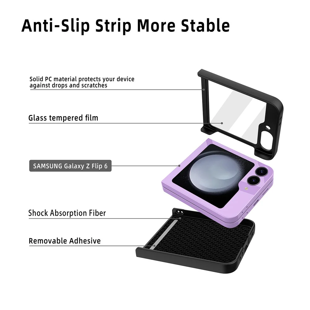 For Samsung Galaxy Z Flip7 FE 5G / Z Flip6 5G Case Litchi Texture PU+PC Phone Cover with Screen / Lens Film - Green - Image 3