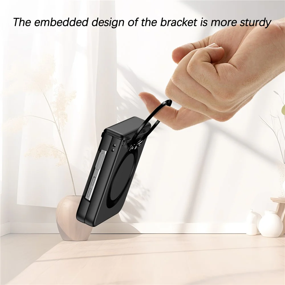 For Samsung Galaxy Z Flip7 FE 5G / Z Flip6 5G Case Magnetic Ring Holder PC+TPU Phone Cover - Black - Image 5