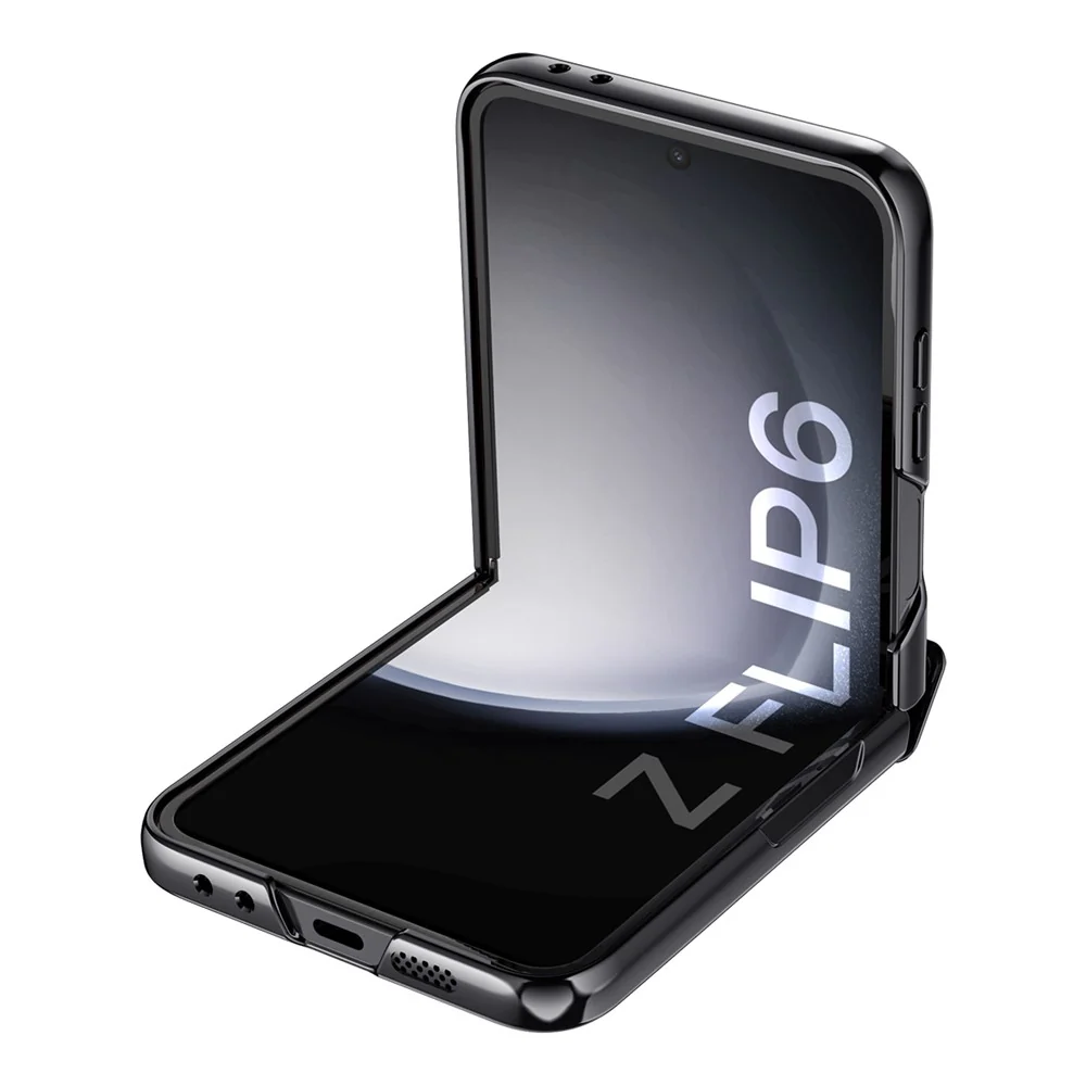 For Samsung Galaxy Z Flip7 FE 5G / Z Flip6 5G Case PC+Acrylic Hinge Protection Phone Cover with Rear Small Film - Black - Image 2