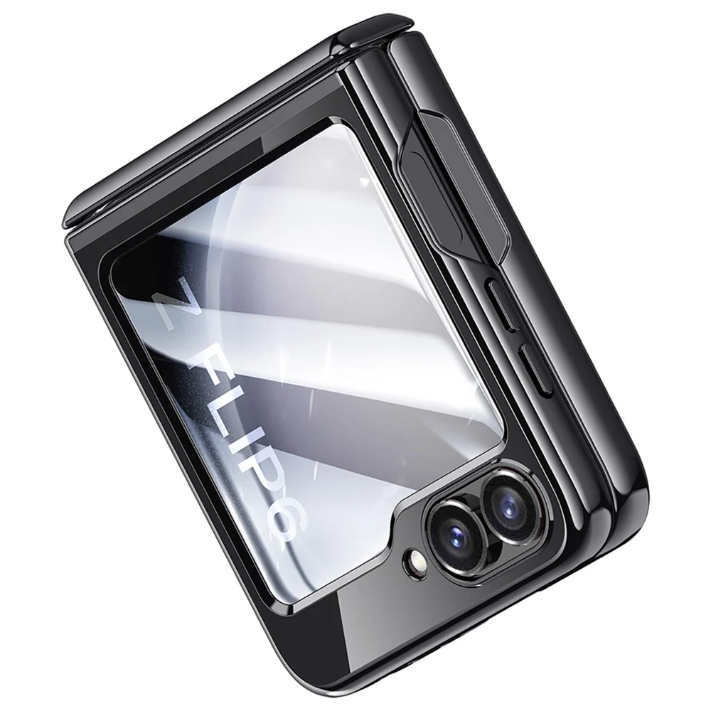 For Samsung Galaxy Z Flip7 FE 5G / Z Flip6 5G Case PC+Acrylic Hinge Protection Phone Cover with Rear Small Film - Black - Image 3