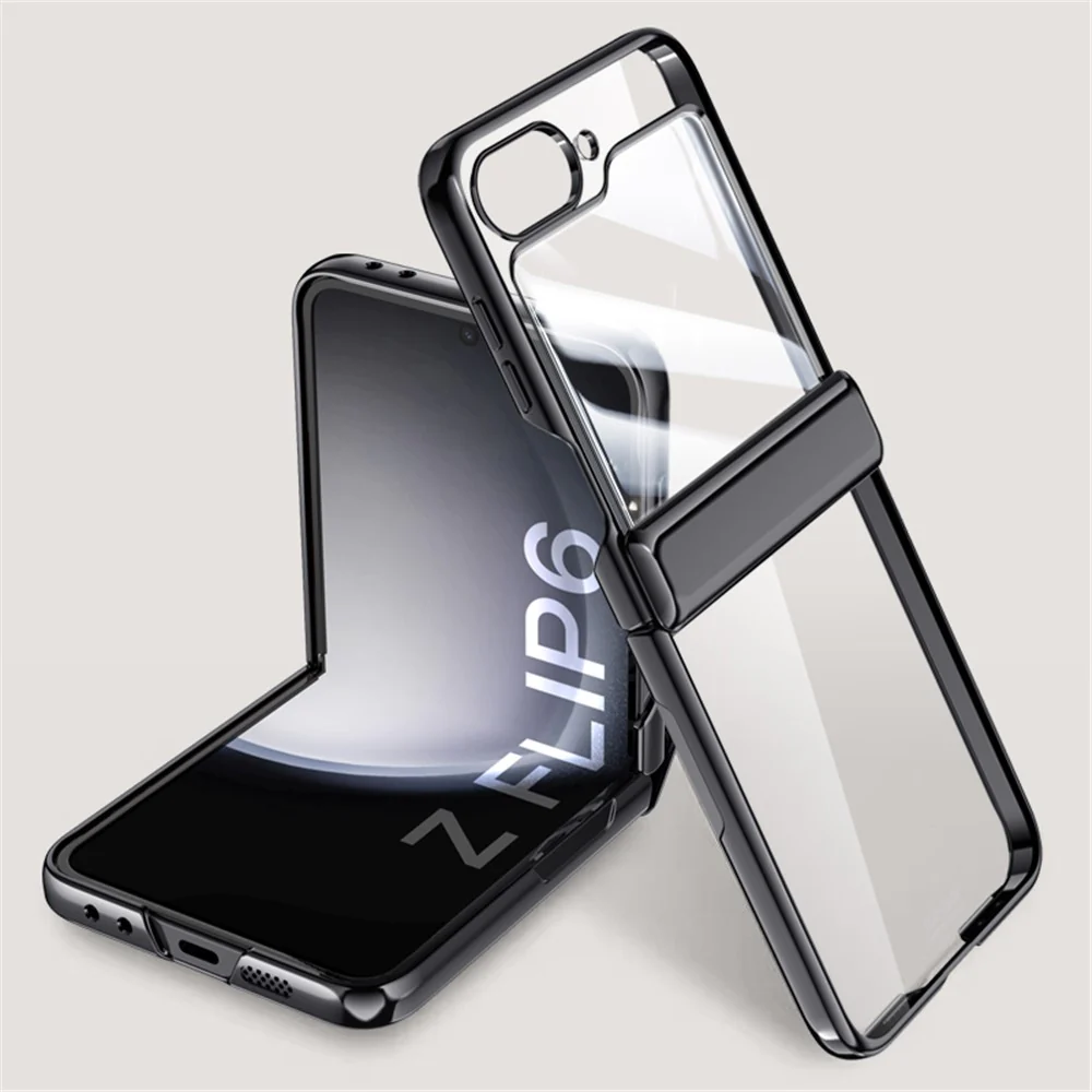 For Samsung Galaxy Z Flip7 FE 5G / Z Flip6 5G Case PC+Acrylic Hinge Protection Phone Cover with Rear Small Film - Black - Image 4