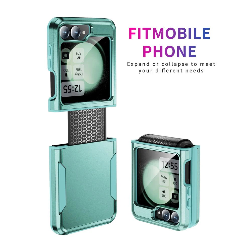 For Samsung Galaxy Z Flip7 FE 5G / Z Flip6 5G Case PC+TPU Military Grade Drop Protective Phone Cover - Green - Image 2