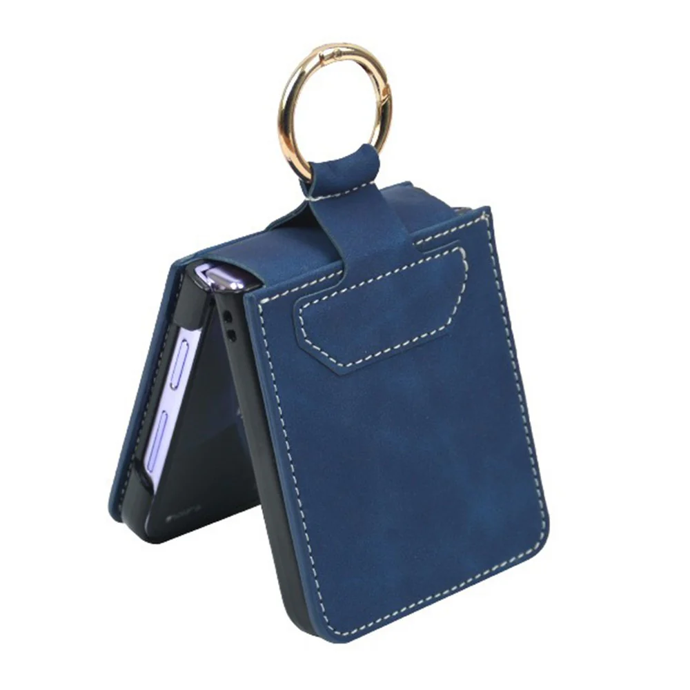 For Samsung Galaxy Z Flip7 FE 5G / Z Flip6 5G Case Ring Holder Kickstand Leather + PC Phone Cover - Brown - Image 6