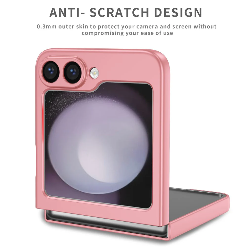 For Samsung Galaxy Z Flip7 FE 5G / Z Flip6 5G Case Rotatable Ring Kickstand Hard PC Phone Cover - Pink - Image 7