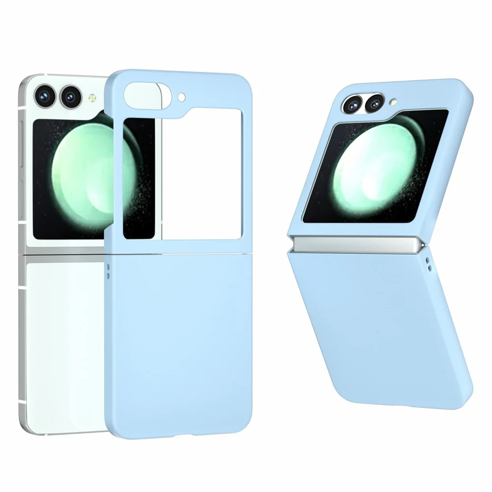 For Samsung Galaxy Z Flip7 FE 5G / Z Flip6 5G Case Skin-feel Hard PC Protective Phone Cover - Baby Blue