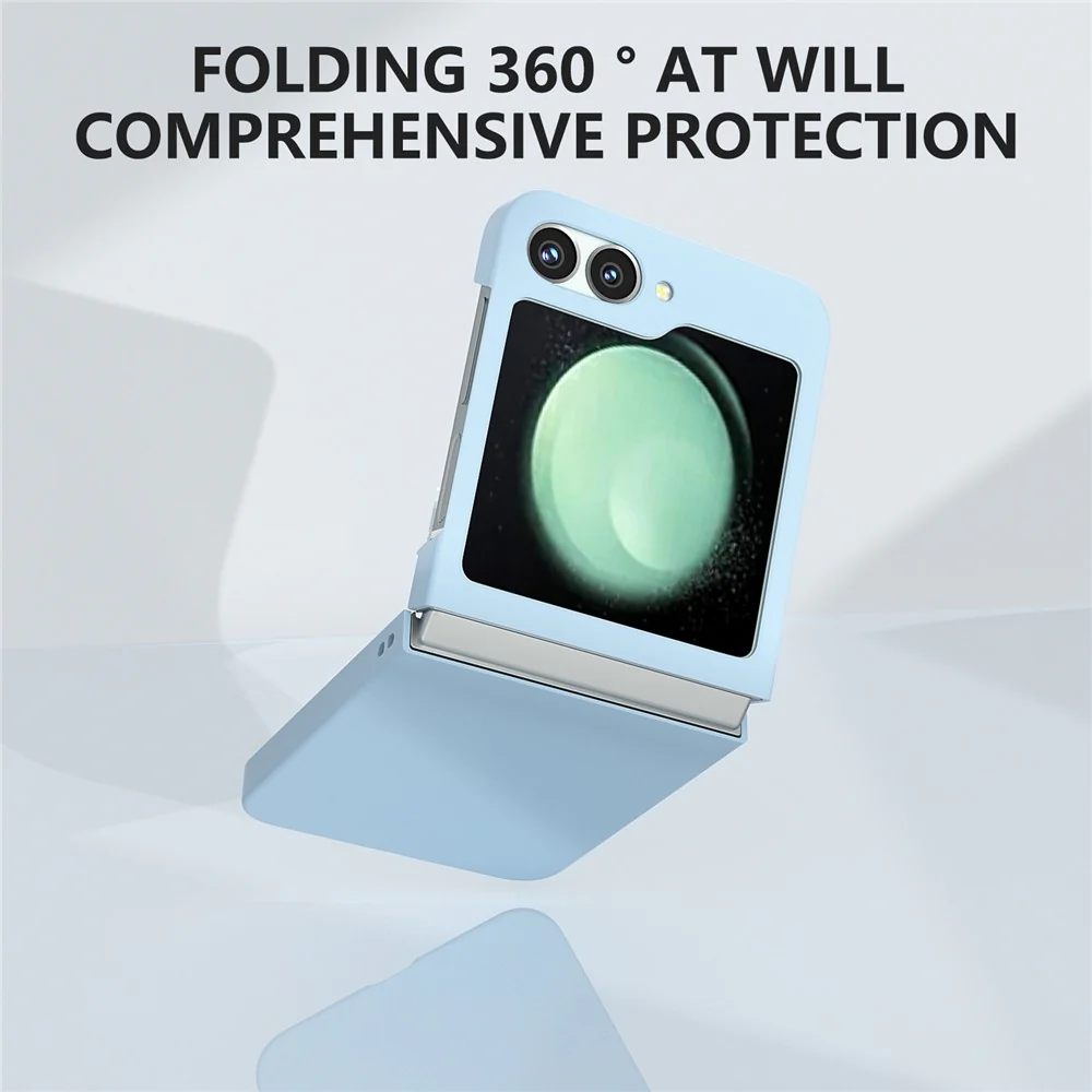 For Samsung Galaxy Z Flip7 FE 5G / Z Flip6 5G Case Skin-feel Hard PC Protective Phone Cover - Baby Blue - Image 4