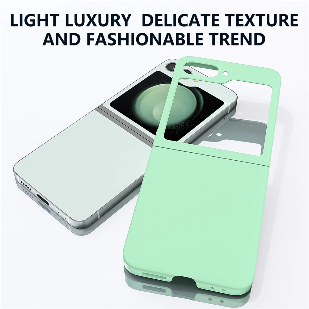 For Samsung Galaxy Z Flip7 FE 5G / Z Flip6 5G Case Skin-feel Hard PC Protective Phone Cover - Light Green - Image 5