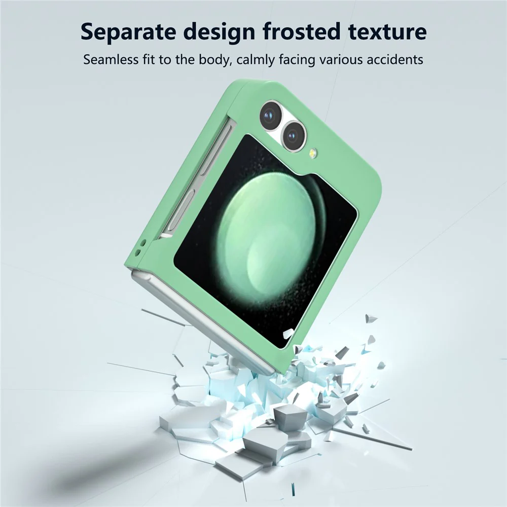 For Samsung Galaxy Z Flip7 FE 5G / Z Flip6 5G Case Skin-feel Hard PC Protective Phone Cover - Light Green - Image 6