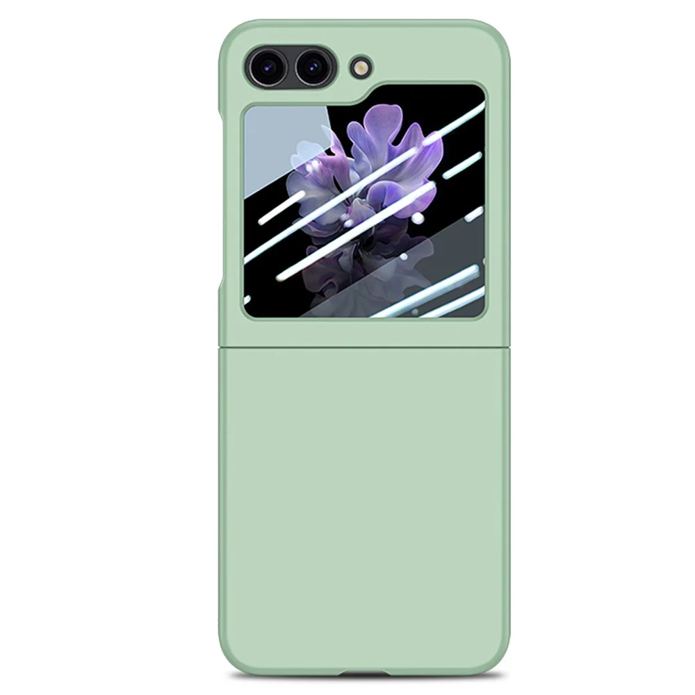 For Samsung Galaxy Z Flip7 FE 5G / Z Flip6 5G Case Skin-touch PC Phone Cover with Rear Screen Protector - Light Green - Image 2