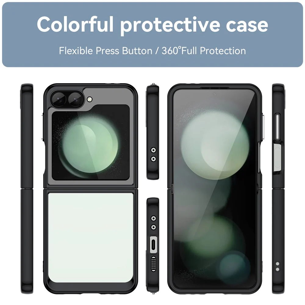 For Samsung Galaxy Z Flip7 FE 5G / Z Flip6 5G Case TPU+Acrylic Shockproof Phone Cover - Black - Image 8