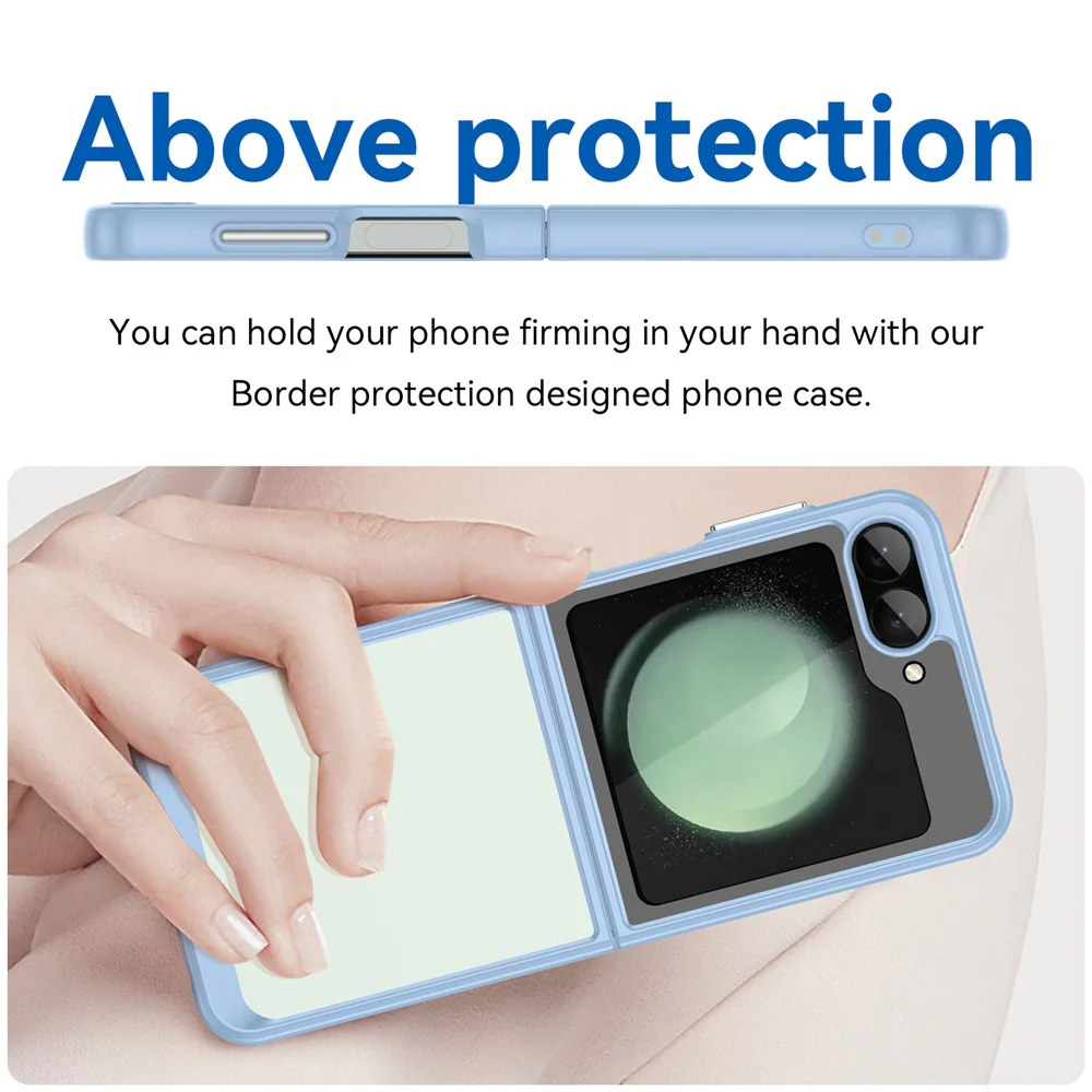 For Samsung Galaxy Z Flip7 FE 5G / Z Flip6 5G Case TPU+Acrylic Shockproof Phone Cover - Blue - Image 4