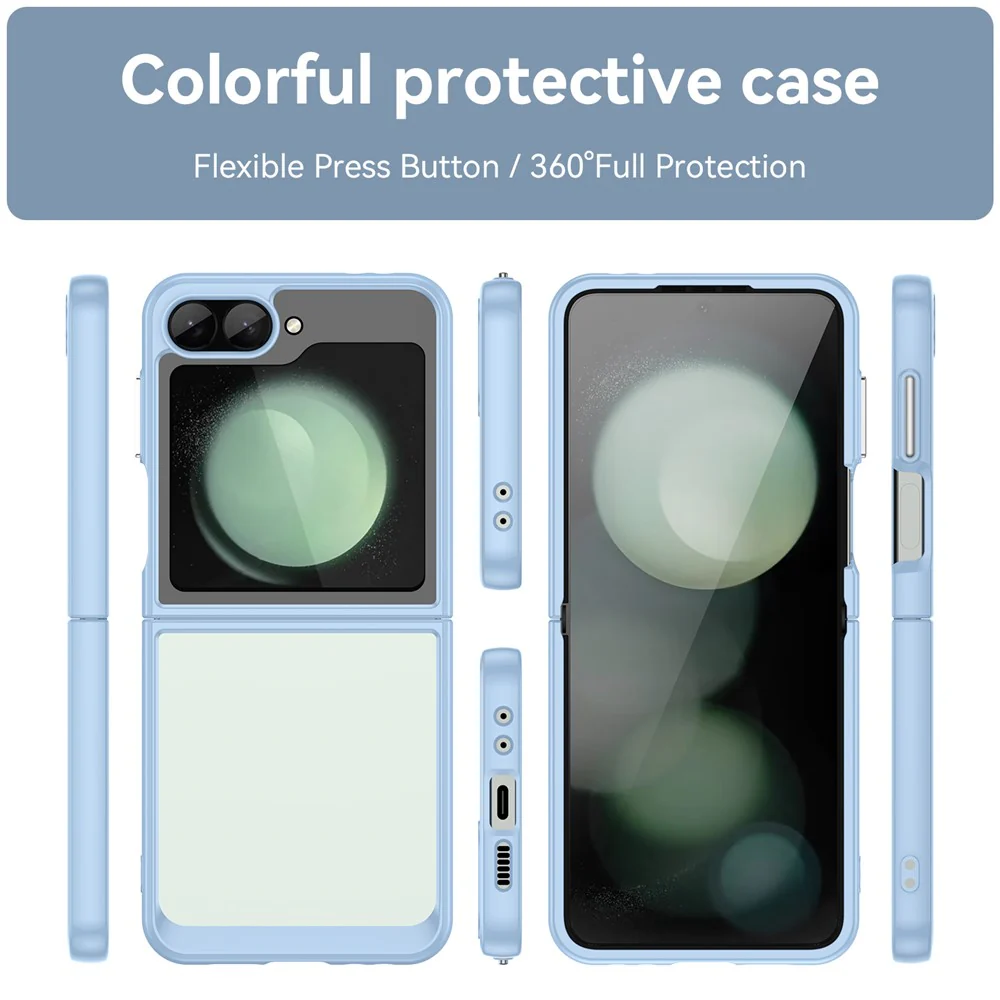 For Samsung Galaxy Z Flip7 FE 5G / Z Flip6 5G Case TPU+Acrylic Shockproof Phone Cover - Blue - Image 8