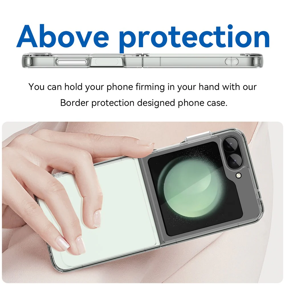 For Samsung Galaxy Z Flip7 FE 5G / Z Flip6 5G Case TPU+Acrylic Shockproof Phone Cover - Transparent - Image 4