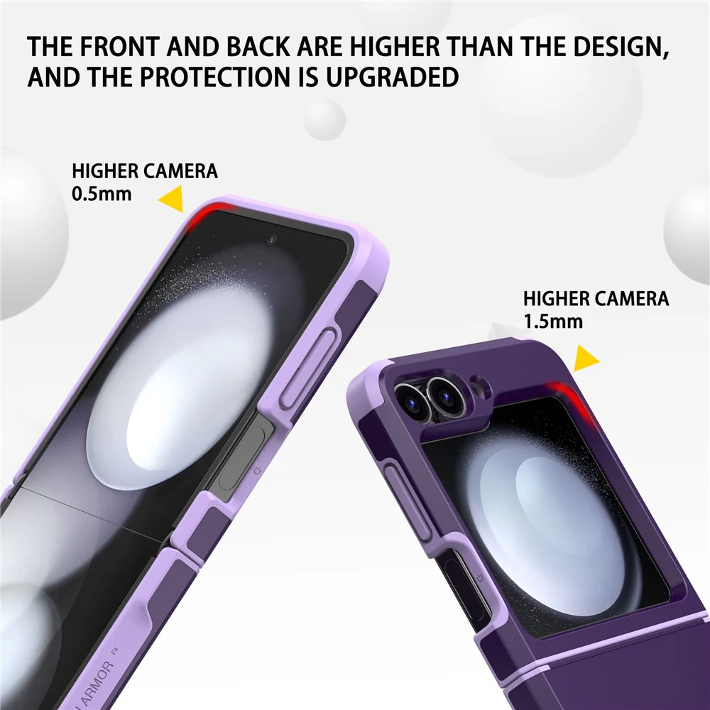 For Samsung Galaxy Z Flip7 FE 5G / Z Flip6 5G Case TPU+PC Phone Cover with Hinge Protection - Dark Purple - Image 4