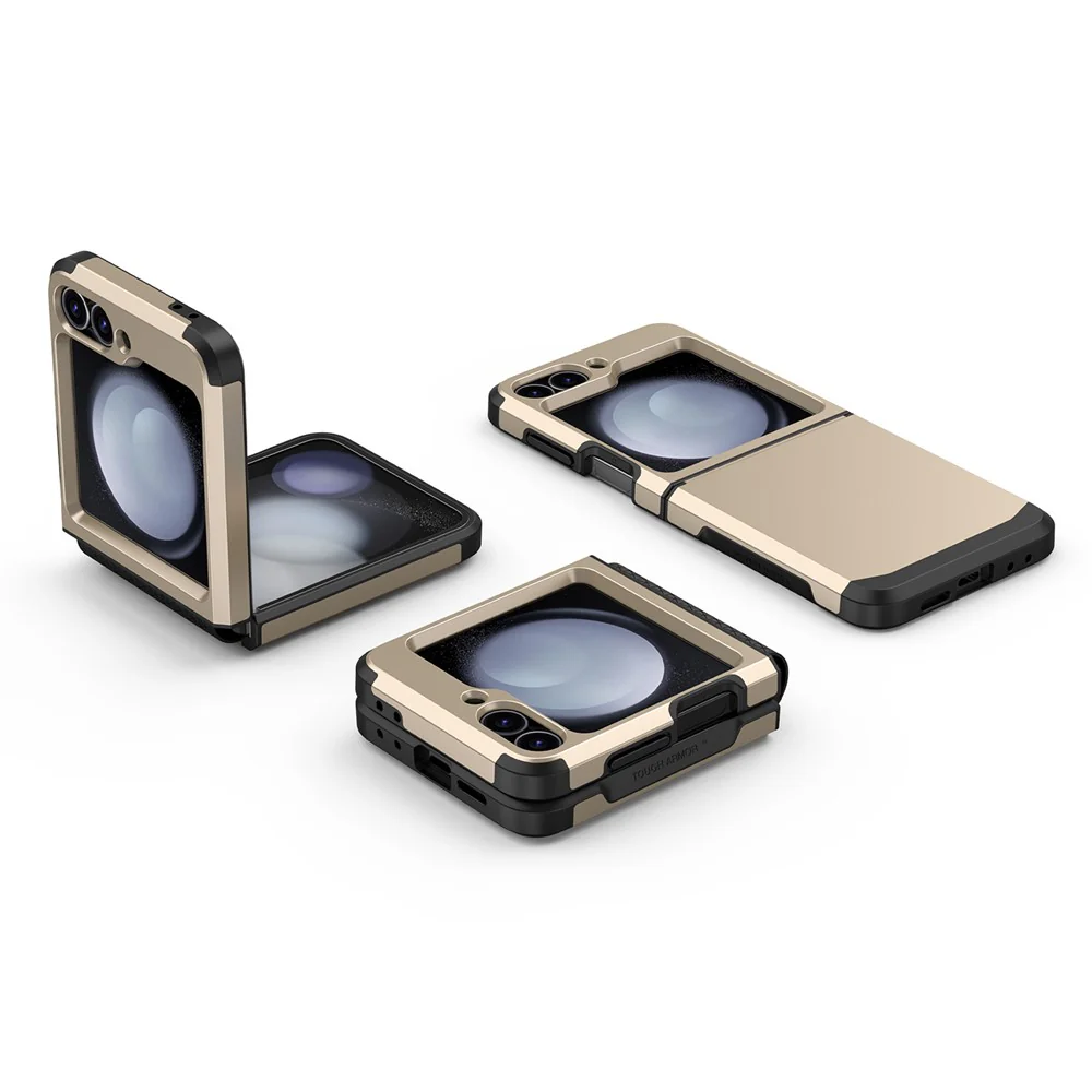 For Samsung Galaxy Z Flip7 FE 5G / Z Flip6 5G Case TPU+PC Phone Cover with Hinge Protection - Gold - Image 6