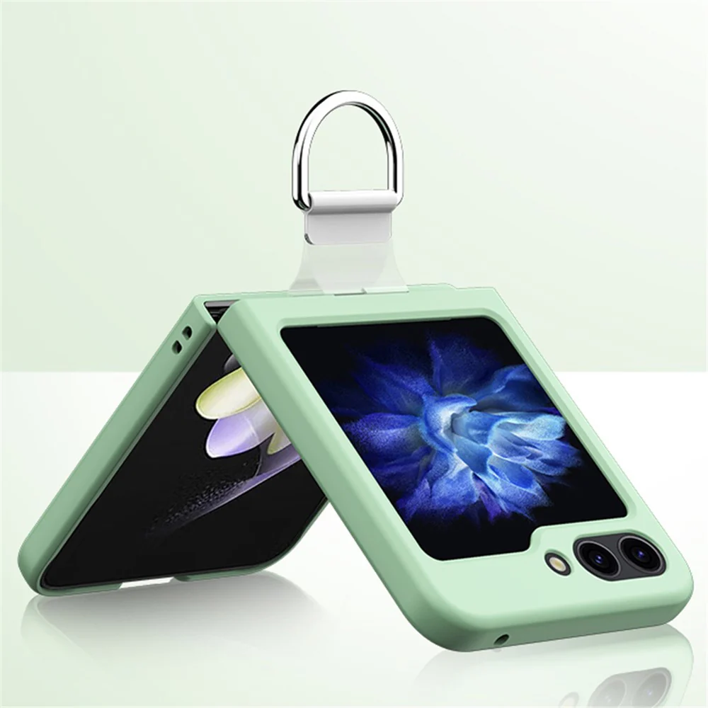For Samsung Galaxy Z Flip7 FE 5G / Z Flip6 5G Hard PC Case Metal Ring Holder Anti-Slip Skin-Touch Phone Cover - Purple - Image 5