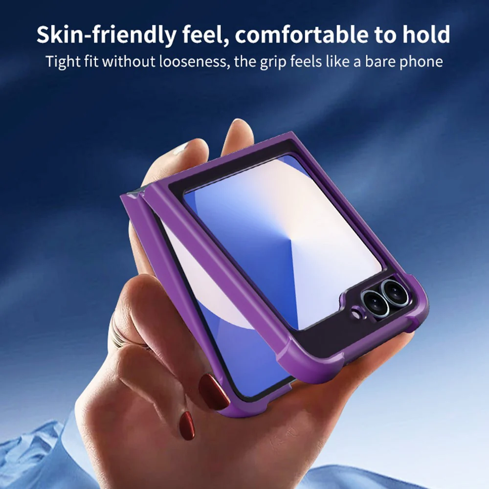 For Samsung Galaxy Z Flip7 FE 5G / Z Flip6 5G Magnetic Case Shockproof Matte PC + TPU Phone Cover - Black - Image 3