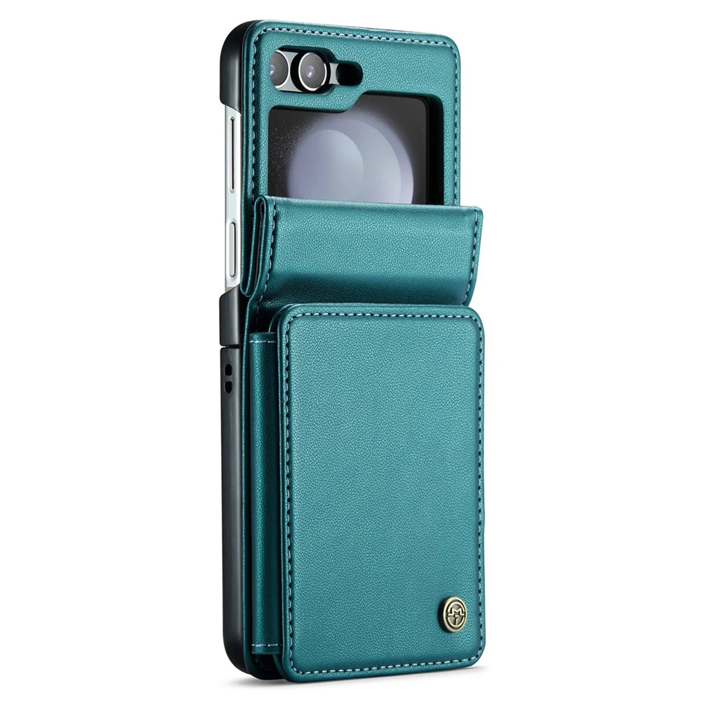 For Samsung Galaxy Z Flip7 FE 5G / Z Flip6 5G Phone Case CASEME C22 Leather Back Cover with RFID Blocking Card Slots - Green - Image 5