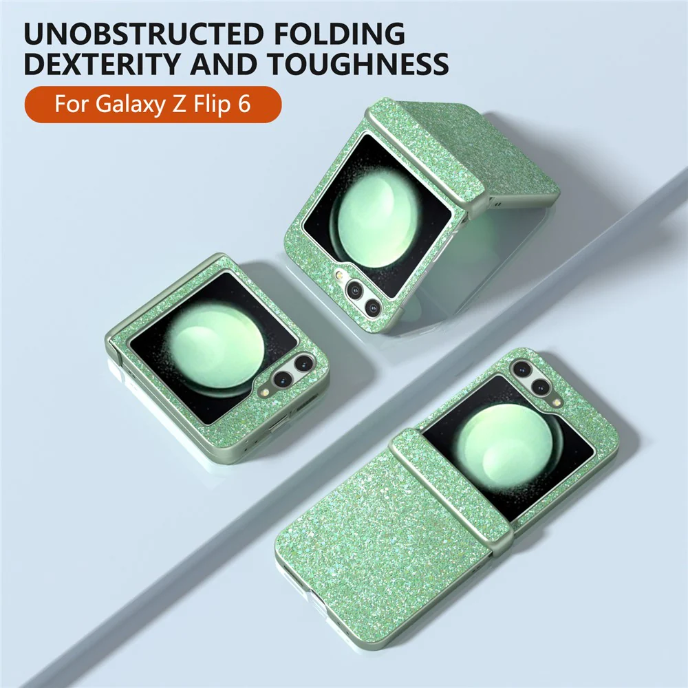 For Samsung Galaxy Z Flip7 FE 5G / Z Flip6 5G Phone Case Wholesale PC+PU Leather Phone Shell - Green - Image 2