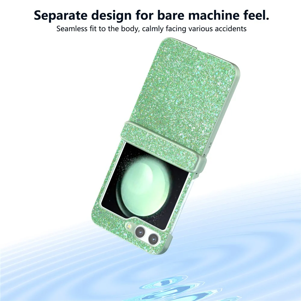 For Samsung Galaxy Z Flip7 FE 5G / Z Flip6 5G Phone Case Wholesale PC+PU Leather Phone Shell - Green - Image 5