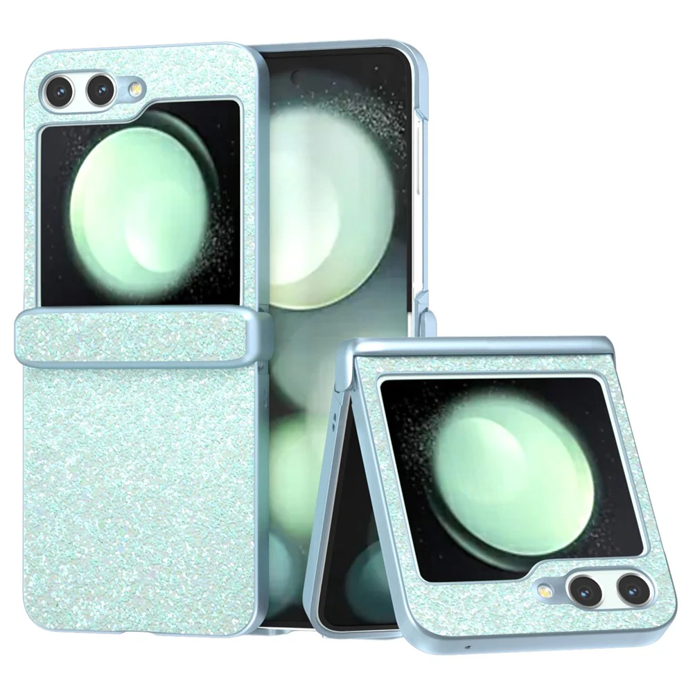 For Samsung Galaxy Z Flip7 FE 5G / Z Flip6 5G Phone Case Wholesale PC+PU Leather Phone Shell - Mint Green