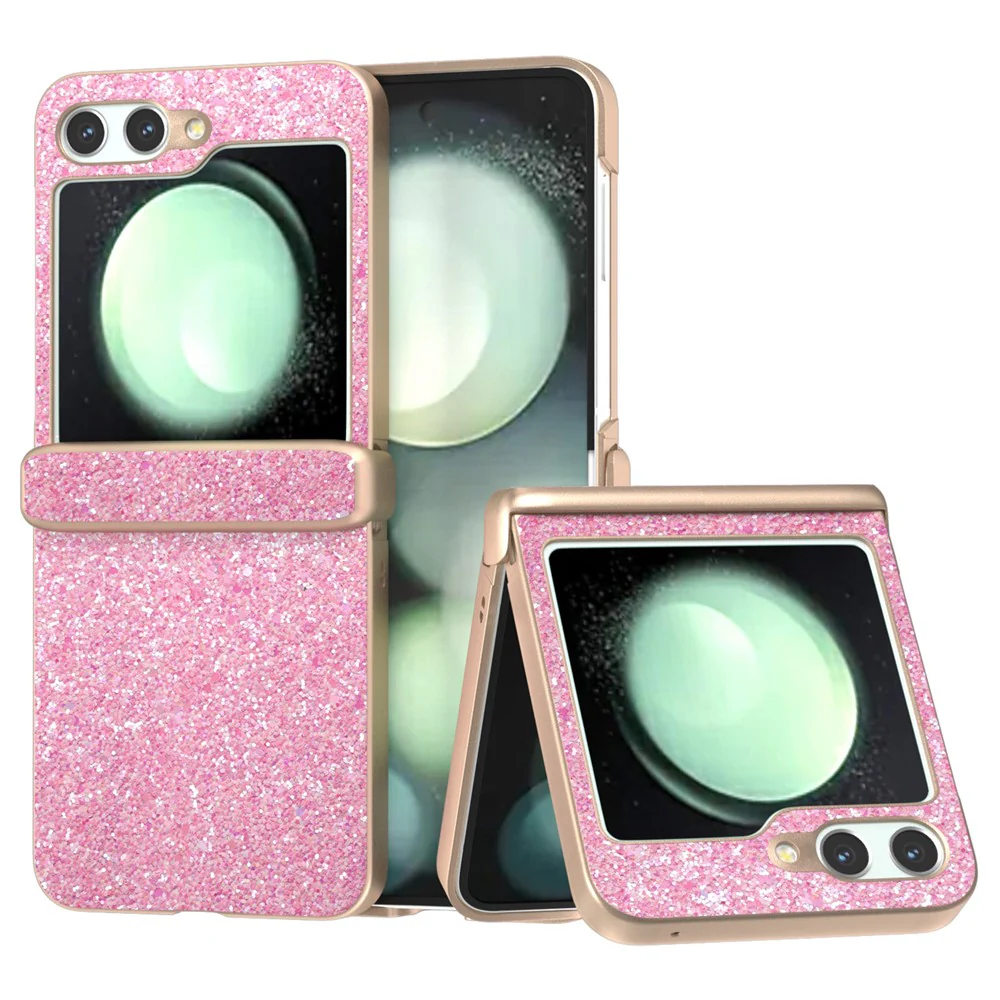 For Samsung Galaxy Z Flip7 FE 5G / Z Flip6 5G Phone Case Wholesale PC+PU Leather Phone Shell - Pink