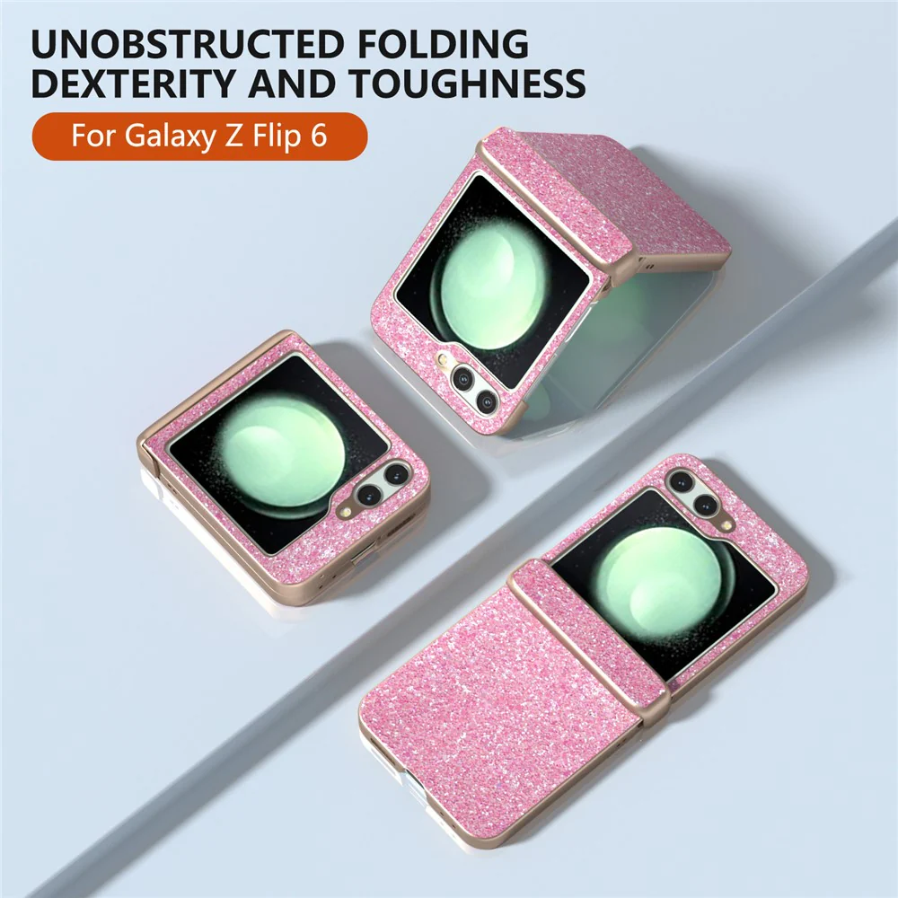 For Samsung Galaxy Z Flip7 FE 5G / Z Flip6 5G Phone Case Wholesale PC+PU Leather Phone Shell - Pink - Image 2