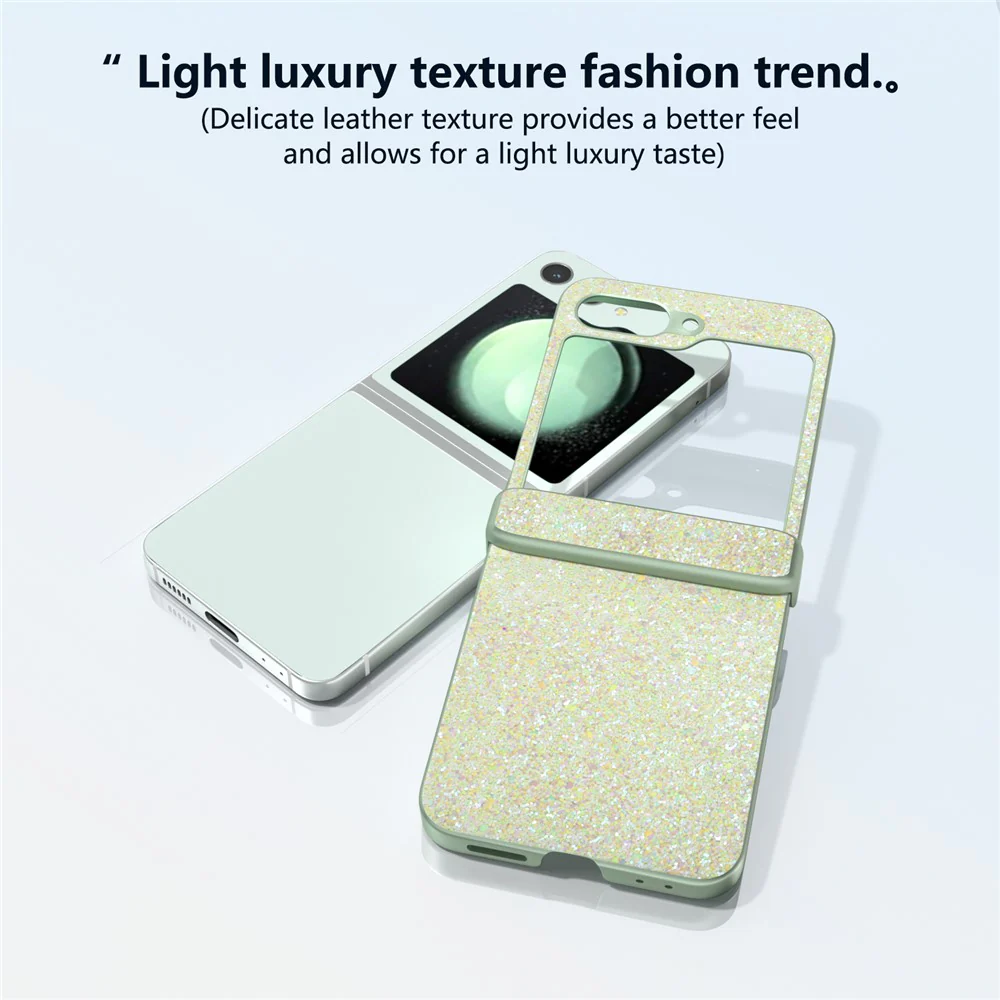 For Samsung Galaxy Z Flip7 FE 5G / Z Flip6 5G Phone Case Wholesale PC+PU Leather Phone Shell - Yellow - Image 3