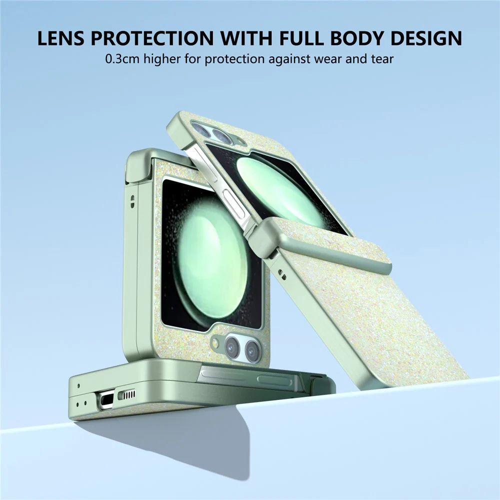 For Samsung Galaxy Z Flip7 FE 5G / Z Flip6 5G Phone Case Wholesale PC+PU Leather Phone Shell - Yellow - Image 4