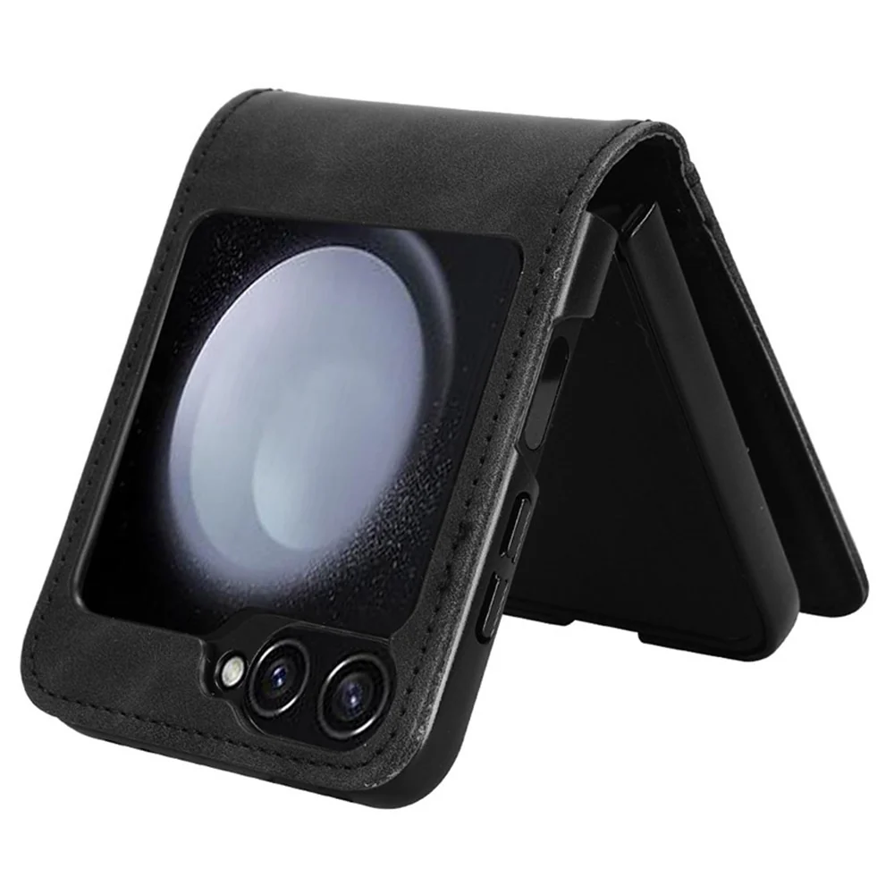 For Samsung Galaxy Z Flip7 FE 5G / Z Flip6 5G PU Leather+PC Phone Case Separable Design Card Slot Skin-Touch Cover - Black - Image 2