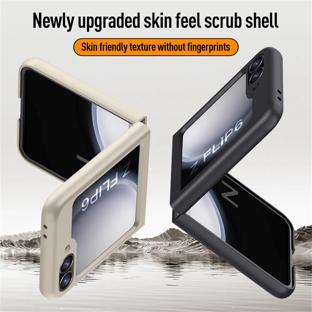 For Samsung Galaxy Z Flip7 FE 5G / Z Flip6 5G Slim Case Skin-Feel Hard PC Phone Cover - Black - Image 4