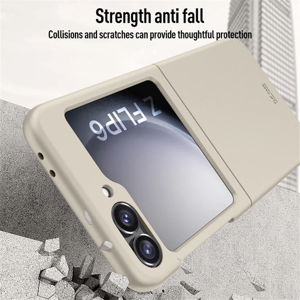 For Samsung Galaxy Z Flip7 FE 5G / Z Flip6 5G Slim Case Skin-Feel Hard PC Phone Cover - Black - Image 5
