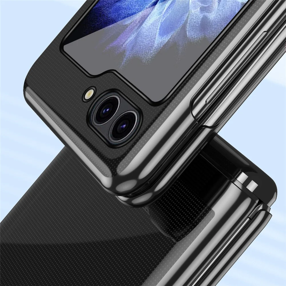 For Samsung Galaxy Z Flip7 FE 5G / Z Flip6 5G / Z Flip5 5G Case Clear PC Electroplating Hard Phone Cover - Midnight Green - Image 4