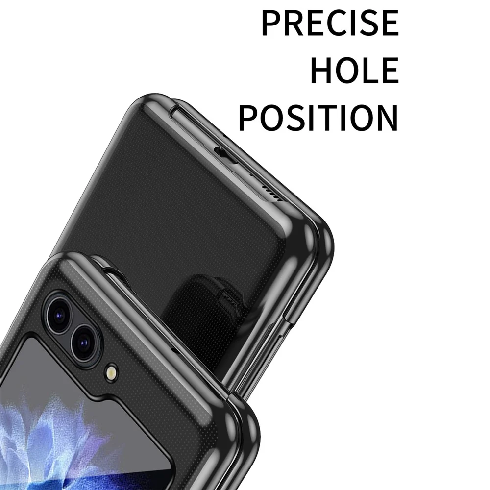 For Samsung Galaxy Z Flip7 FE 5G / Z Flip6 5G / Z Flip5 5G Case Clear PC Electroplating Hard Phone Cover - Midnight Green - Image 6