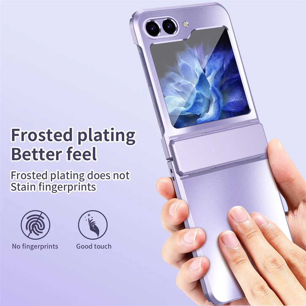 For Samsung Galaxy Z Flip7 FE 5G / Z Flip6 5G / Z Flip5 5G Case Electroplating PC Hard Phone Cover - Purple - Image 3