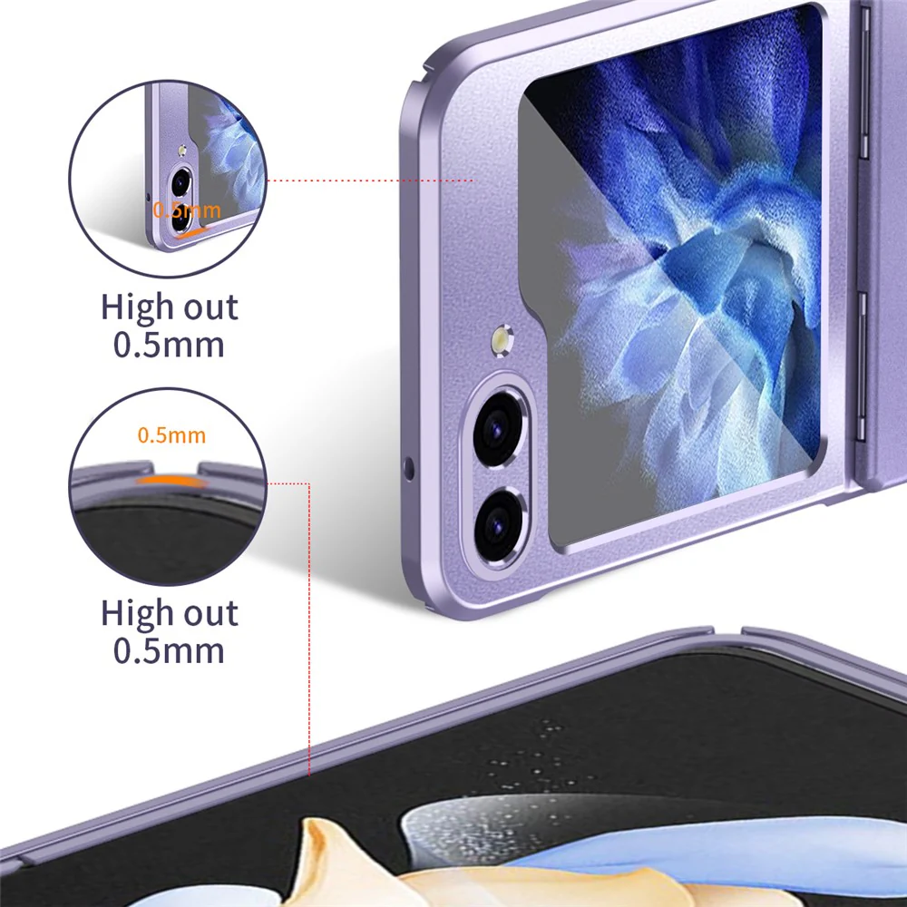 For Samsung Galaxy Z Flip7 FE 5G / Z Flip6 5G / Z Flip5 5G Case Electroplating PC Hard Phone Cover - Purple - Image 4