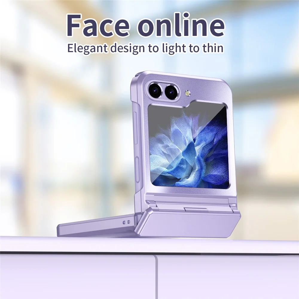 For Samsung Galaxy Z Flip7 FE 5G / Z Flip6 5G / Z Flip5 5G Case Electroplating PC Hard Phone Cover - Purple - Image 5